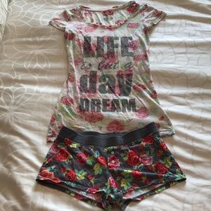 Pajama tee and shorts